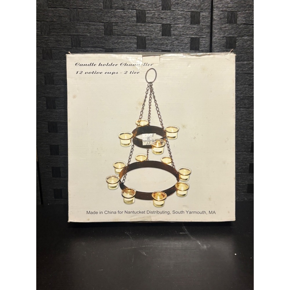 Unbranded 2 tier 12 votive cups chandelier NIB